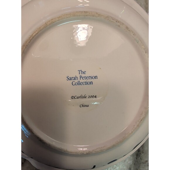 VINTAGE SARAH PETERSON RAINBOW TROUT SERVING BOWL 9” SIGNED CARLISLE HARTSTONE - Picture 4 of 6